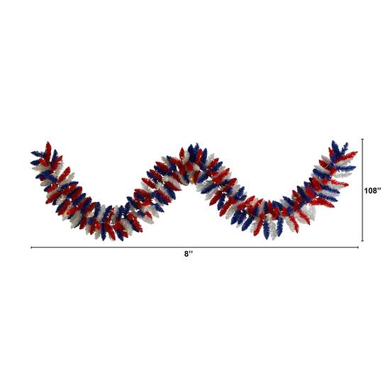 9ft. Warm LED Light Patriotic Garland
